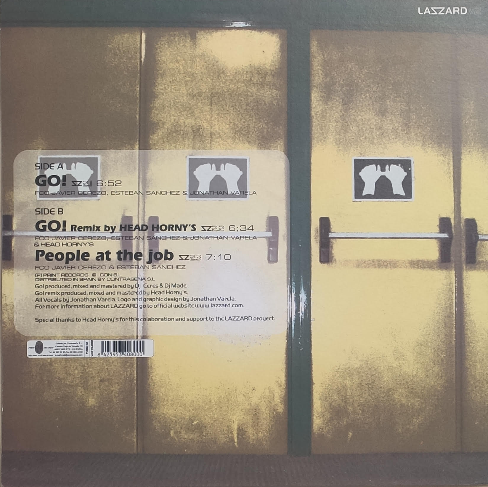 Contraportada del disco LAZZARD - GO! (Contraseña Records 2005). Diseño de portada y logotipo de LAZZARD creado por Jonathan Varela Contraportada del disco LAZZARD - GO! (Contraseña Records 2005). Diseño de portada y logotipo de LAZZARD creado por Jonathan Varela